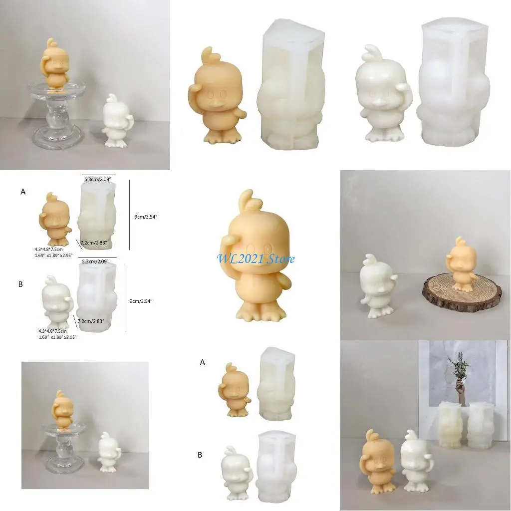 

G5GC Duck Silicone Mold Gypsum Epoxy Resin Aroma Mould for Home Decoration