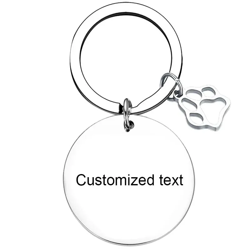 Personalized Custom Keychain Pet Memorial Key chain Dog Cats Remembrance Loss of Pet Paw Dog Tags key rings