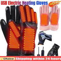 Winter Gloves Waterproof Thermal Touch Screen Thermal Windproof Warm Gloves USB Electric Heating Gloves for Cold Weather Running