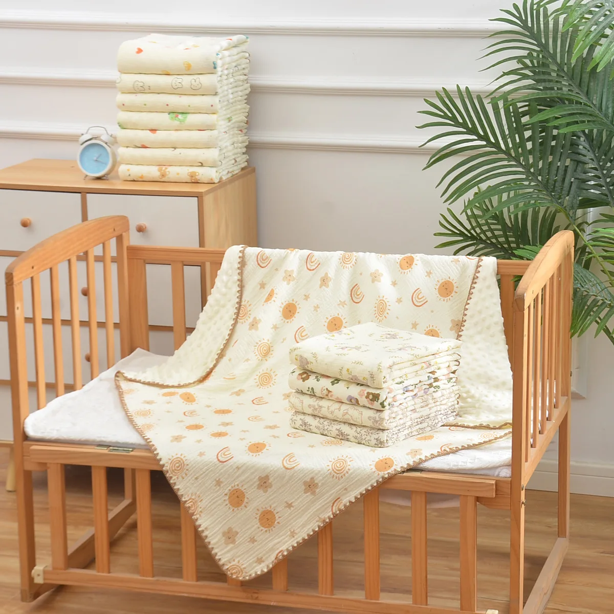 Unisex Baby  Blankets for Four Season  Boy Girl Cute Prints  Bed Throw Blanket For Stroller, Crib Travel 39X39 Inch
