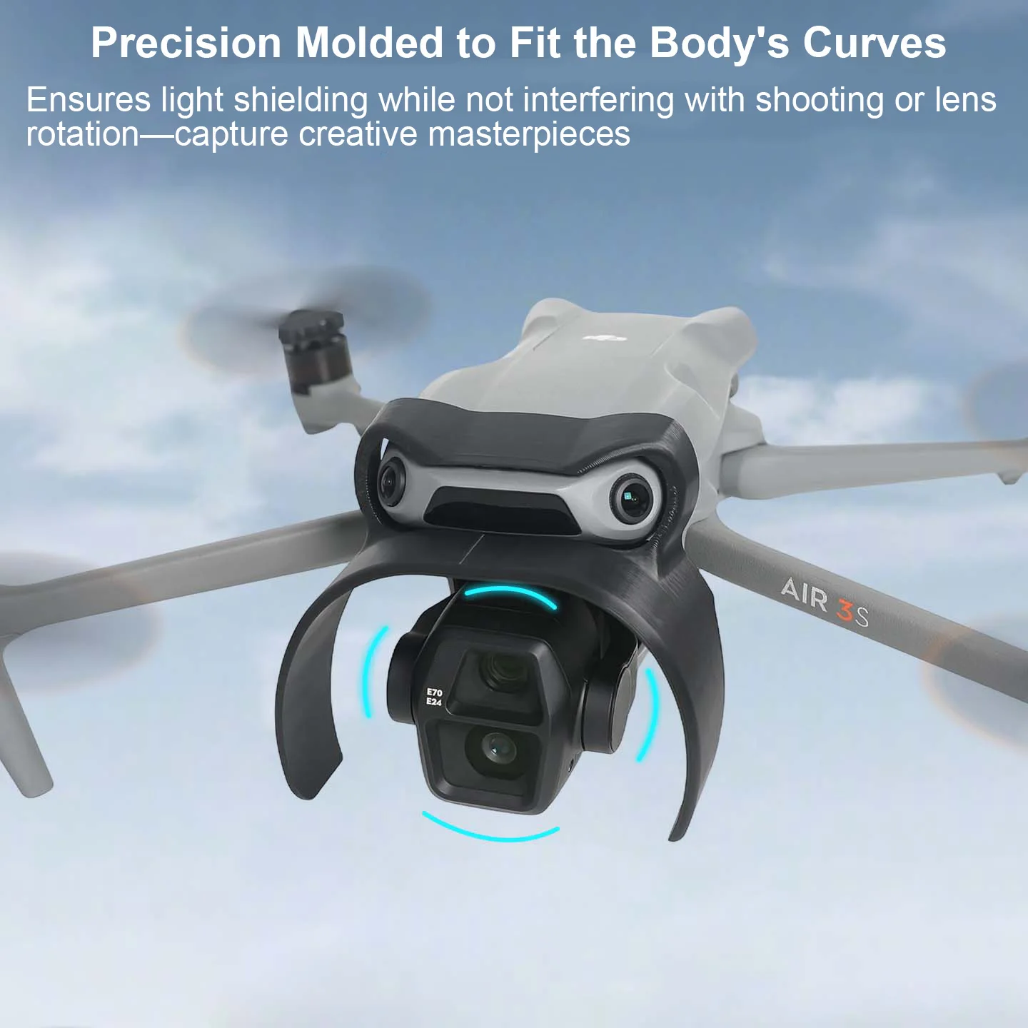 

Защитный чехол для объектива DJI Mavic Air 3S, быстросъемный солнцезащитный козырек, защитный чехол для объектива карданного подвеса, аксессуары для Air 3S