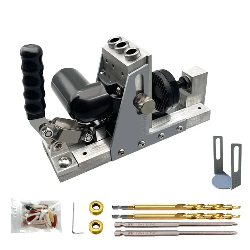 9.5mm 3/8 inch oblique hole locator drilling machine with dustproof hose drill hole fixture kit woodworking drill guide sleeve