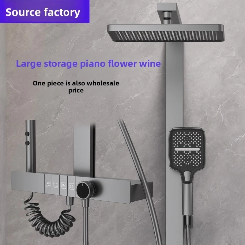 Digital Shower Head Set Pressure Boost Home Bathroom Hot Cold Water Shower Head Sets Home Bathroom Collection Cold Hot Shower