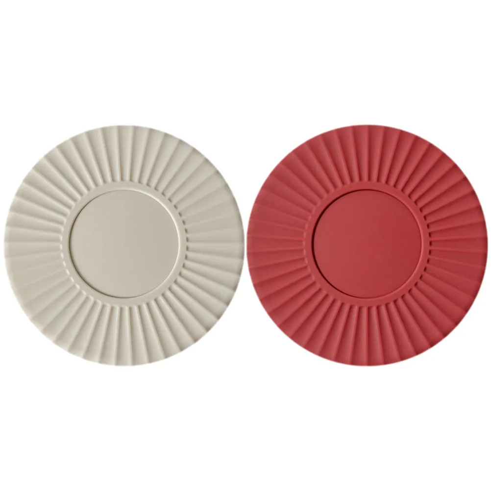 Almohadillas de silicona para mesa de cocina, tapete para platos calientes, alfombrillas térmicas reutilizables, soporte para ollas plegable para encimera roja, suministro de sartén, 2 uds.