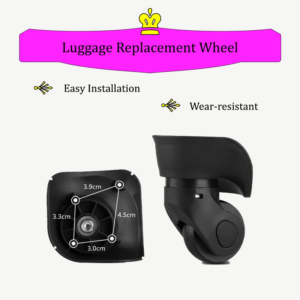 W041-2 Luggage Wheel Suitcase Password Box Replacement Universal Wheels Accessories Rubber Anti-Wear Trunk Casters Replacement