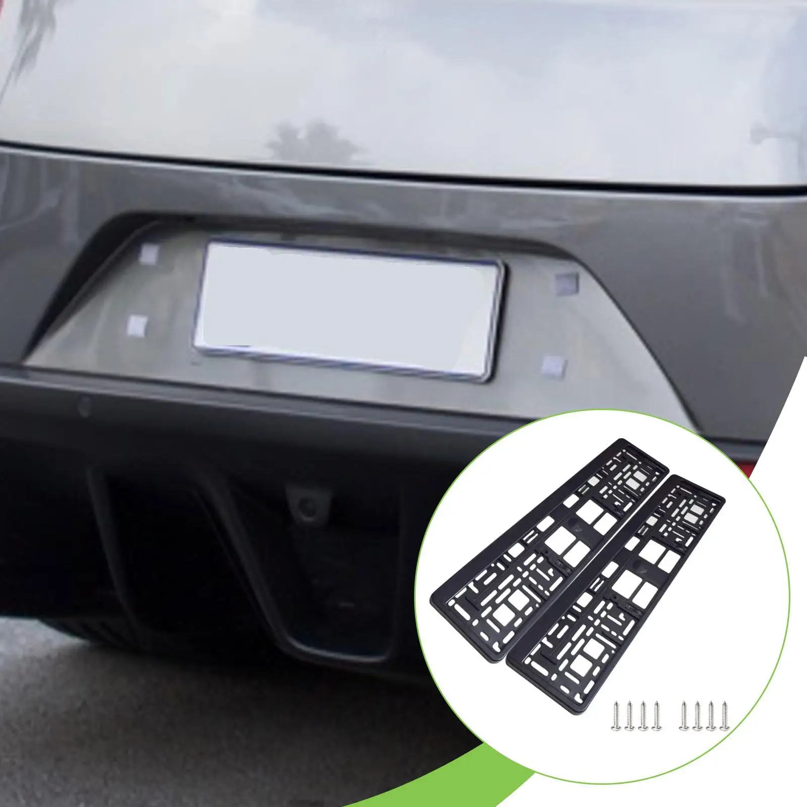 License Plate Frame Durable ABS Sturdy Black Replacement EU Car Plate Holder for Custom Vehicle Support