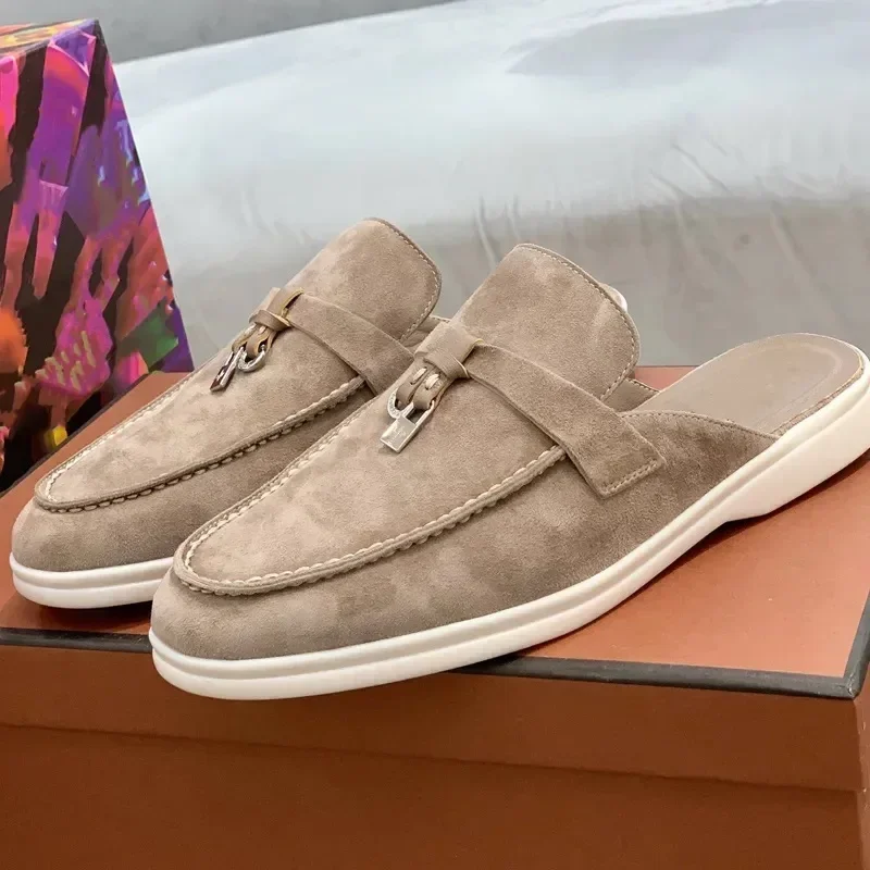 Scarpe vulcanizzate da donna pantofole per donna mocassini Casual con punta tonda scarpe pantofole di marca di lusso di design semplice 2024 nuove