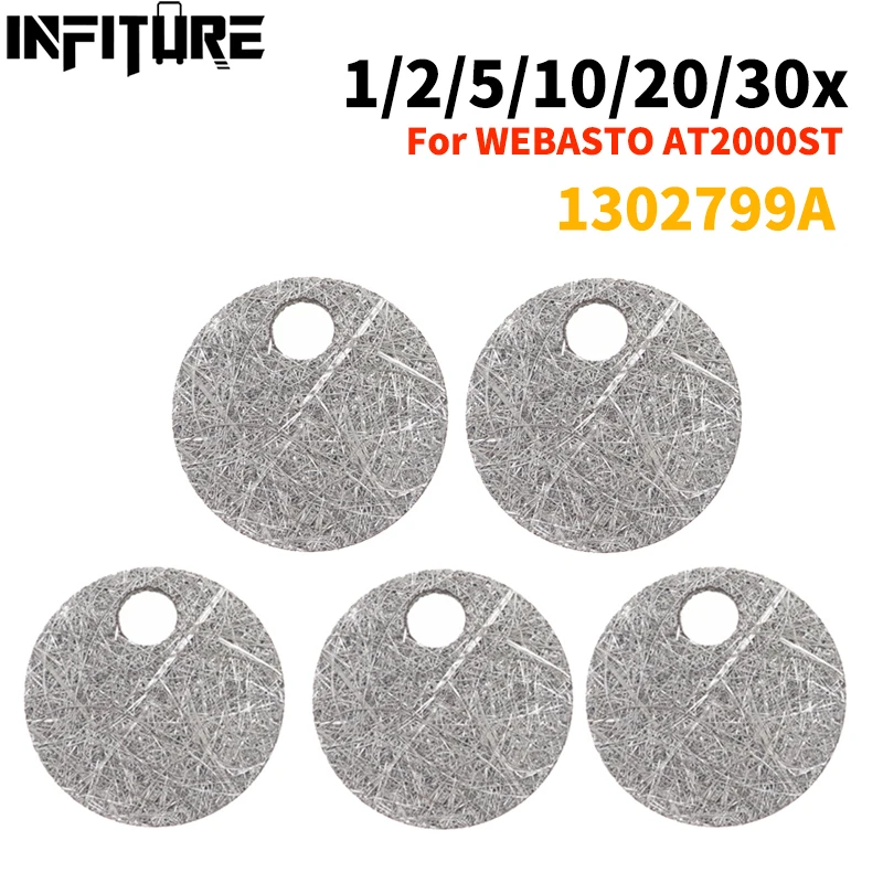 1/2/5/10/20/30pcs 33mm Tela de queimador sinterizado de material FeCrAl 1302799 um | 1322585 A para aquecedores de ar de estacionamento Webasto Air Top 2000ST