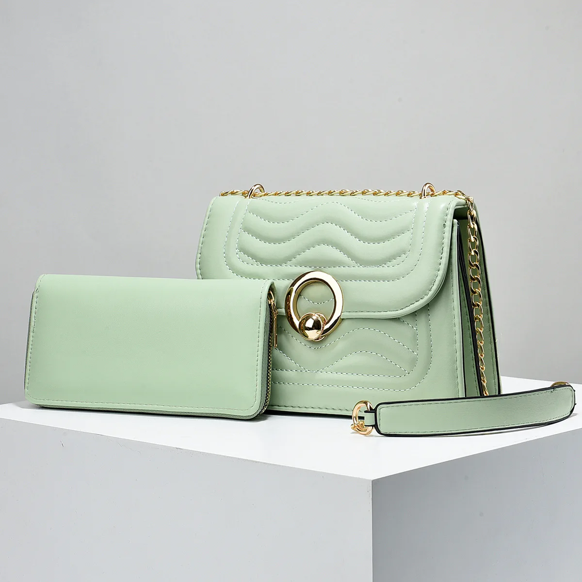 

2025 Multi-Way Nested Crossbody Bag - Vegan Leather Detachable Mini & Main Adjustable Chain Women's Bag