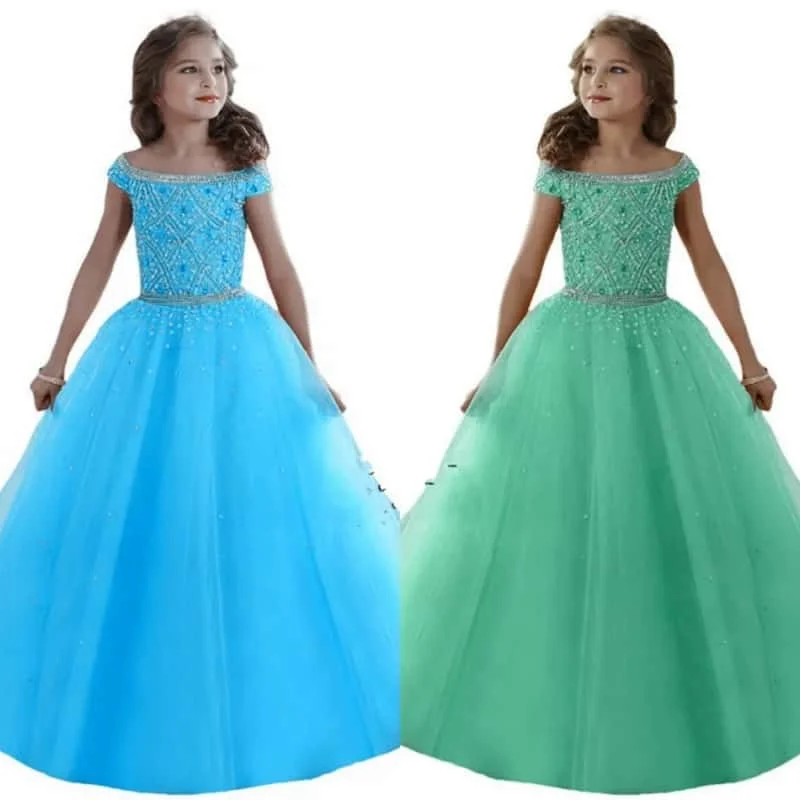 robe-de-demoiselle-d'honneur-scintillante-a-epaules-denudees-en-tulle-a-manches-courtes-ornee-de-strass-et-de-perles-robe-de-princesse-pour-concours-de-beaute-mariage-et-seance-photo