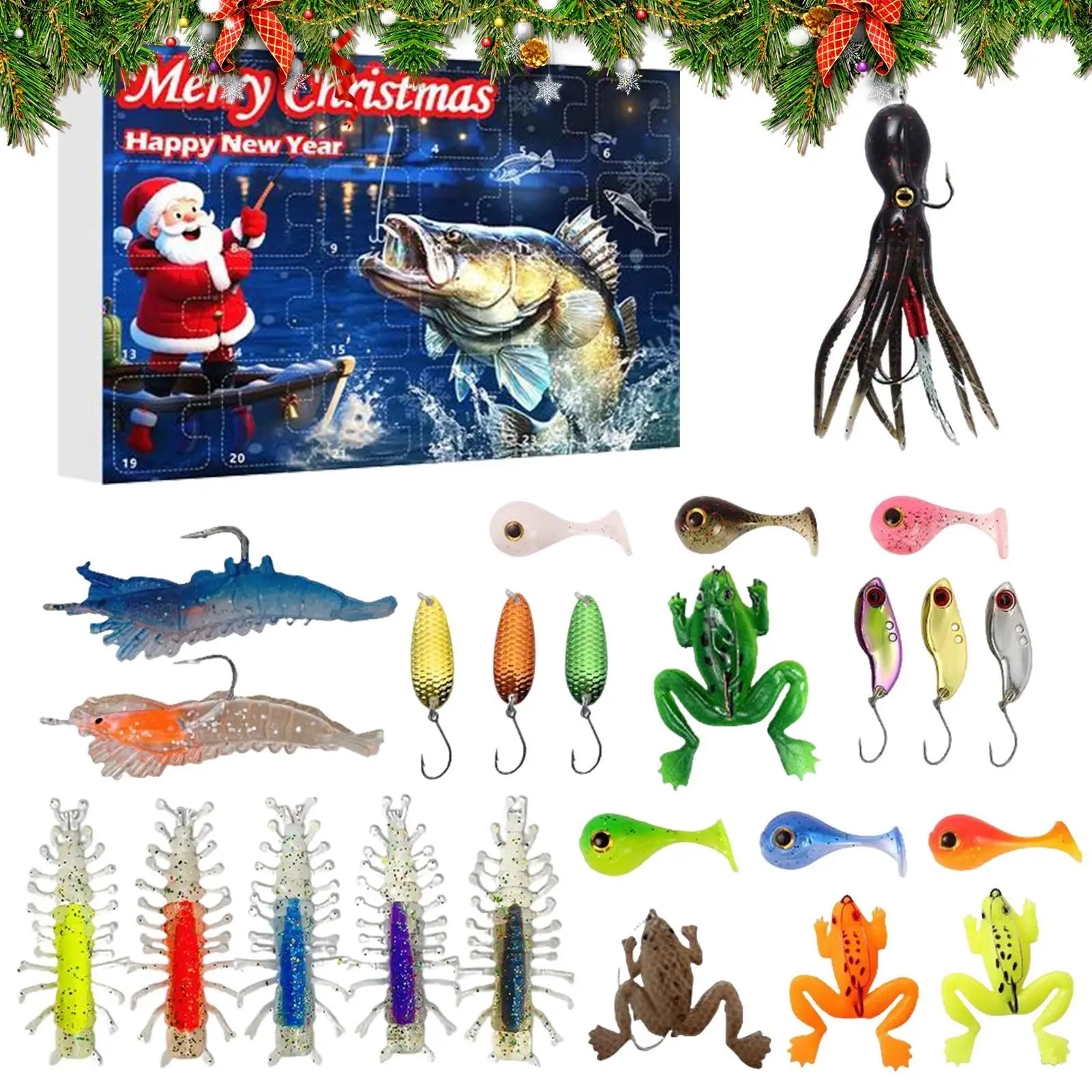 تقويم الصيد مجيء 24 يوم 2025 هدايا الحفلات علف الاسماك عيد الميلاد مجيء طعم الاسماك التقويم للبنين صديقها زوج الأب #1