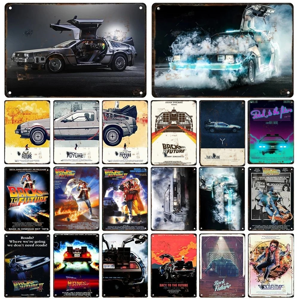 FJ Movie Metal Tin Signs Deocr Back To The Future Decorative Plaque Cinema Cafe Bar Home Room Wall Decoration Retro Posters