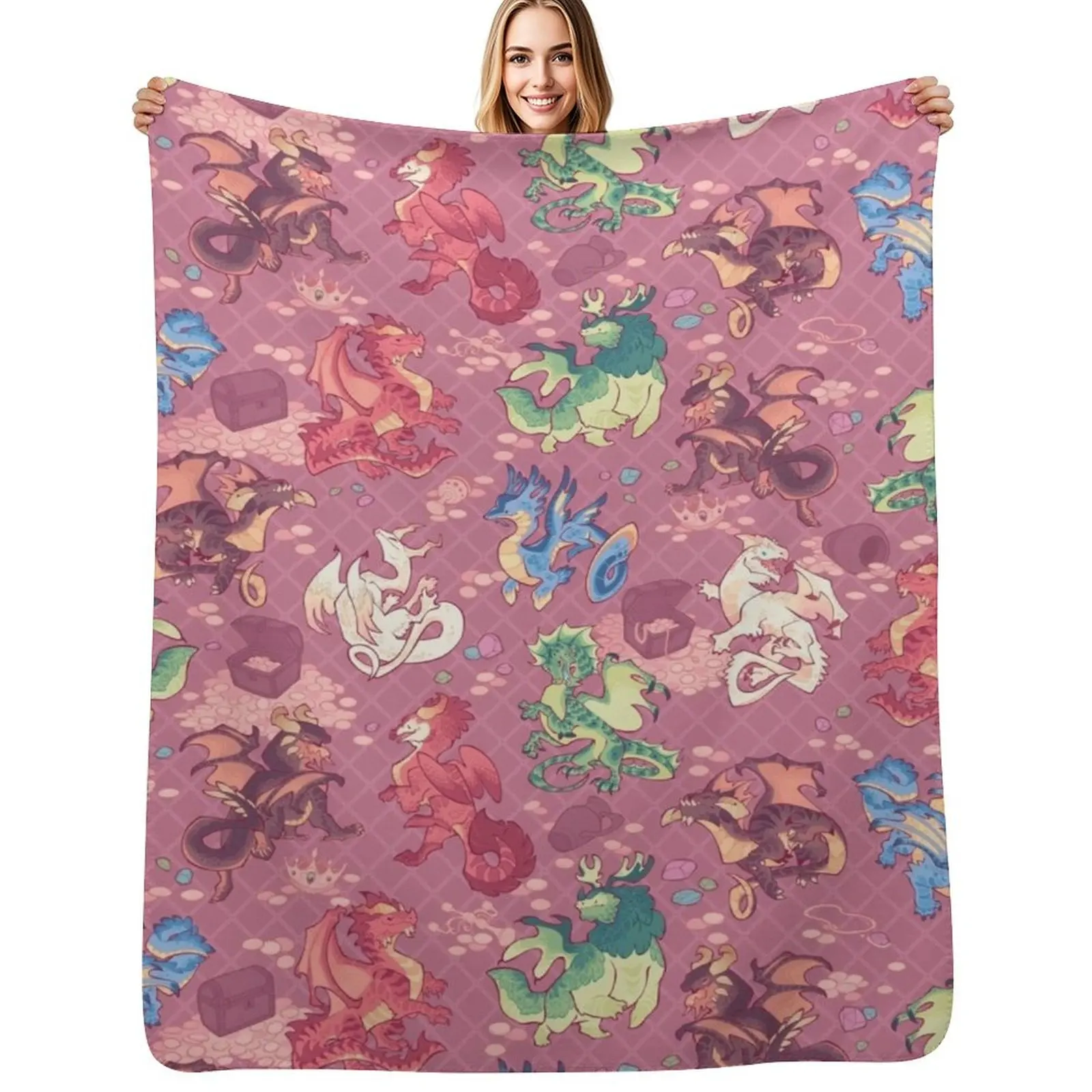 Chromatic dragons in red Throw Blanket Softest Sofa Quilt bed plaid christmas decoration Luxury Bed covers Blankets