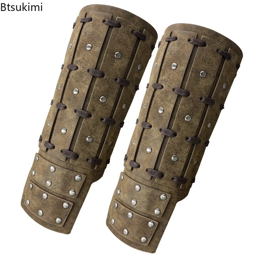 Medieval Viking Long Strip Rope Through Wrist Protector Knight  Samurai Arm Guard Armor COSPLAY Stage Costume Accessoires Props