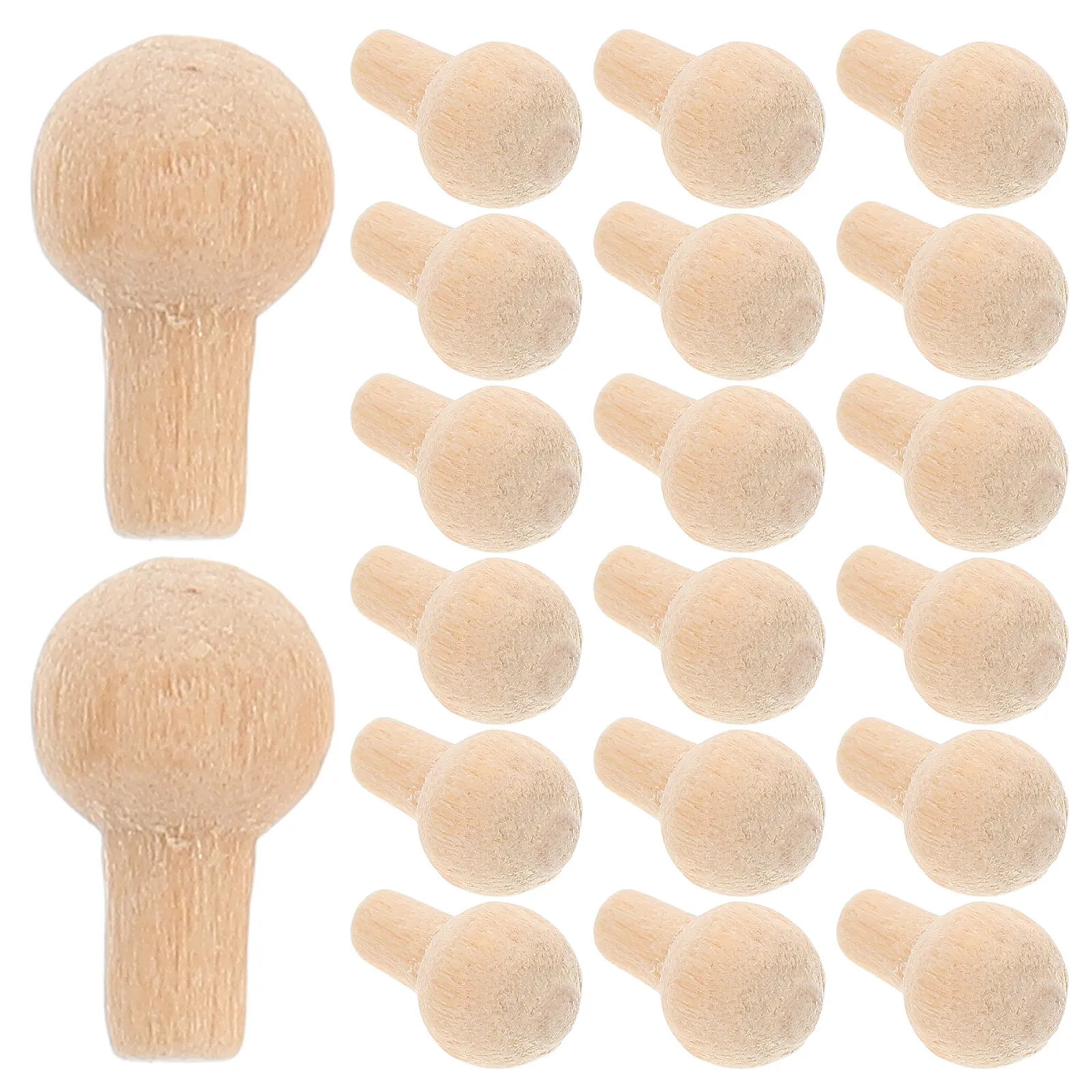 50Pcs Miniature Wood Door Handles Realistic Tiny Pull Knobs for Dollhouse DIY Cabinet Decor Mini Scene Building Vintage Style