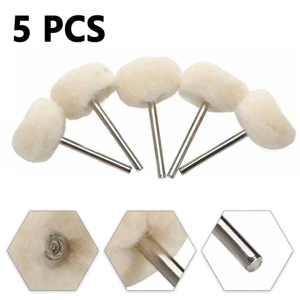 5pcs 25mm Wool Polishing Brush Finishing Ball Wheels Buffing Grinding Head For Grinding Polishing Metal Removing Burr
