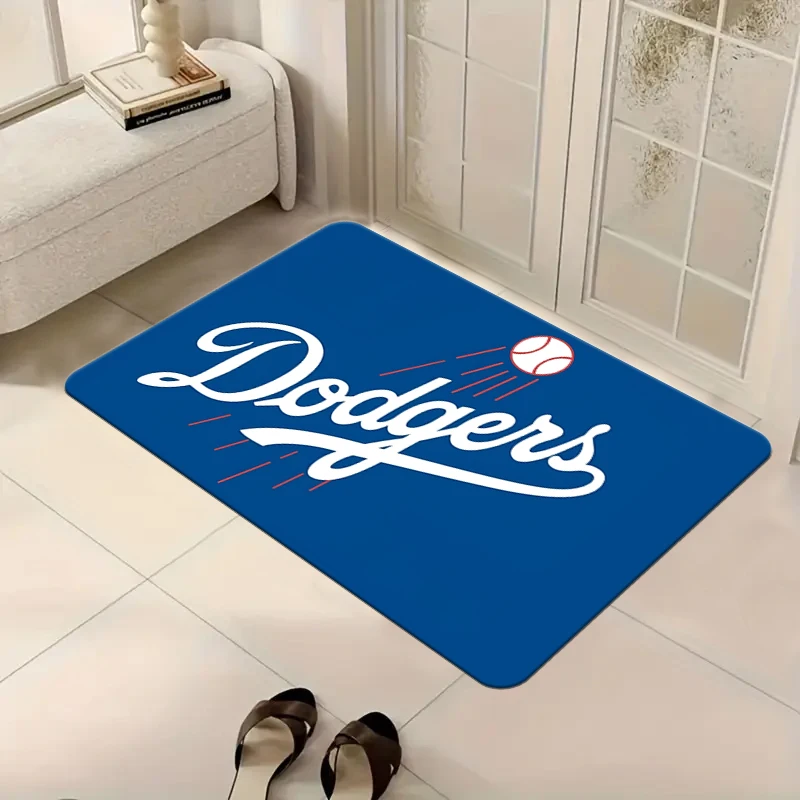 D-Dodgers Printed Rug，For Living Room, Doorway, Bathroom Sofa Door Mat, Decorative Carpet Non-Slip Floor Mat