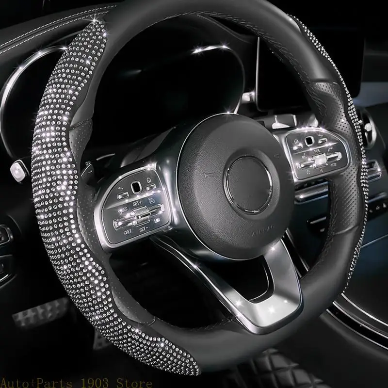 

E21C Сияющий рулевой крышку внутренних аксессуаров Crystal Diamond Ornament Нет инструментов для установки многоцветные