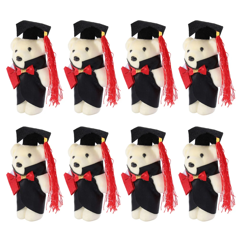 

8 Pcs Stuffed Animal Decorations Graduation Bouquet Materials Flower Bear for Gift Dolls Commencement Presents Bears