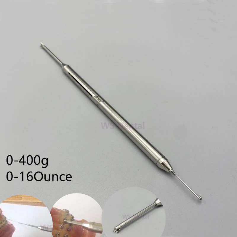 Dental Orthodontic Dontrix Stress Tension Force Gauge Dynamometer 0-400g 16OZ Dentist Oral Measuring Tool Autoclavable