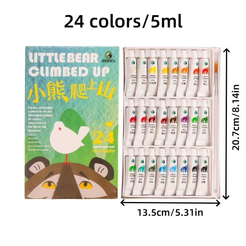Set Cat Guas Marley, Tabung 5Ml 12/18/24/ Warna, Cat Berbasis Air Kaya, Cocok untuk Lukisan Kayu Kerajinan Tangan Kanvas