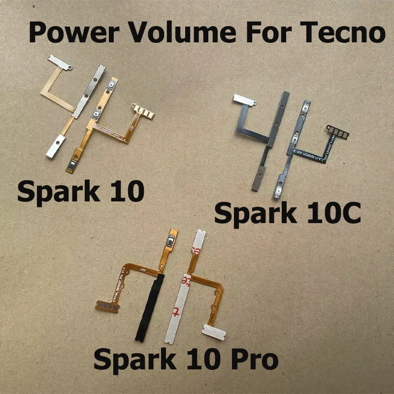 สวิทช์ไฟระดับเสียงสำหรับ tecno Spark 10 10C Pro ปุ่มปิดเสียงสายอ่อน Robbin