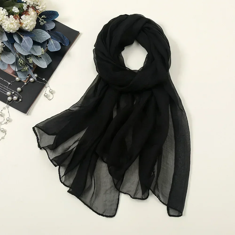 Oversize Chiffon Women Summer Shawl Sleeves Sun Protection Turban Wrap Scarf Beach Towel Bikini Cover up Pareo Sarong Bandana