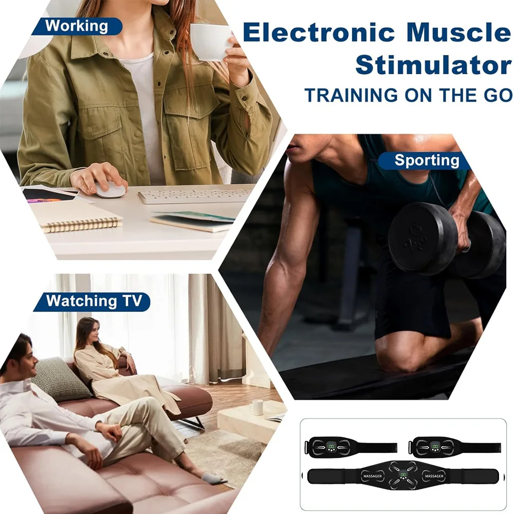 

Пояс-тренажер для пресса EMS - Беспроводной массажер для тренировки талии и мышц живота, для домашнего использования и занятий в спортзале