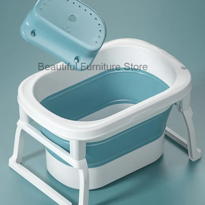 Large Household Baby Bathtub Newborn Dual-use Portable Bathtub Folding Storage Bath Basin Protection Cervical Bath Bucket