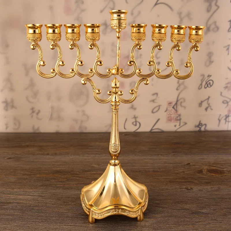 

Metal Silver/Gold Plated Candle Holders 9-Arms Stand Zinc Alloy High Quality Pillar Wedding Portavelas Candelabra