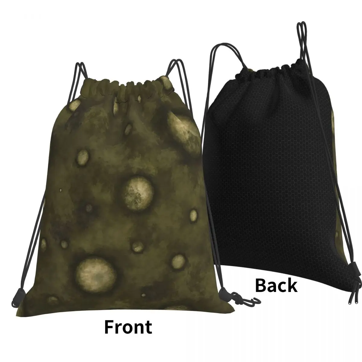 Twin Planets In A Cloudy Space Of Brown Color Backpacks Portable Drawstring Bags Sports Bag Book Bags for Travel School