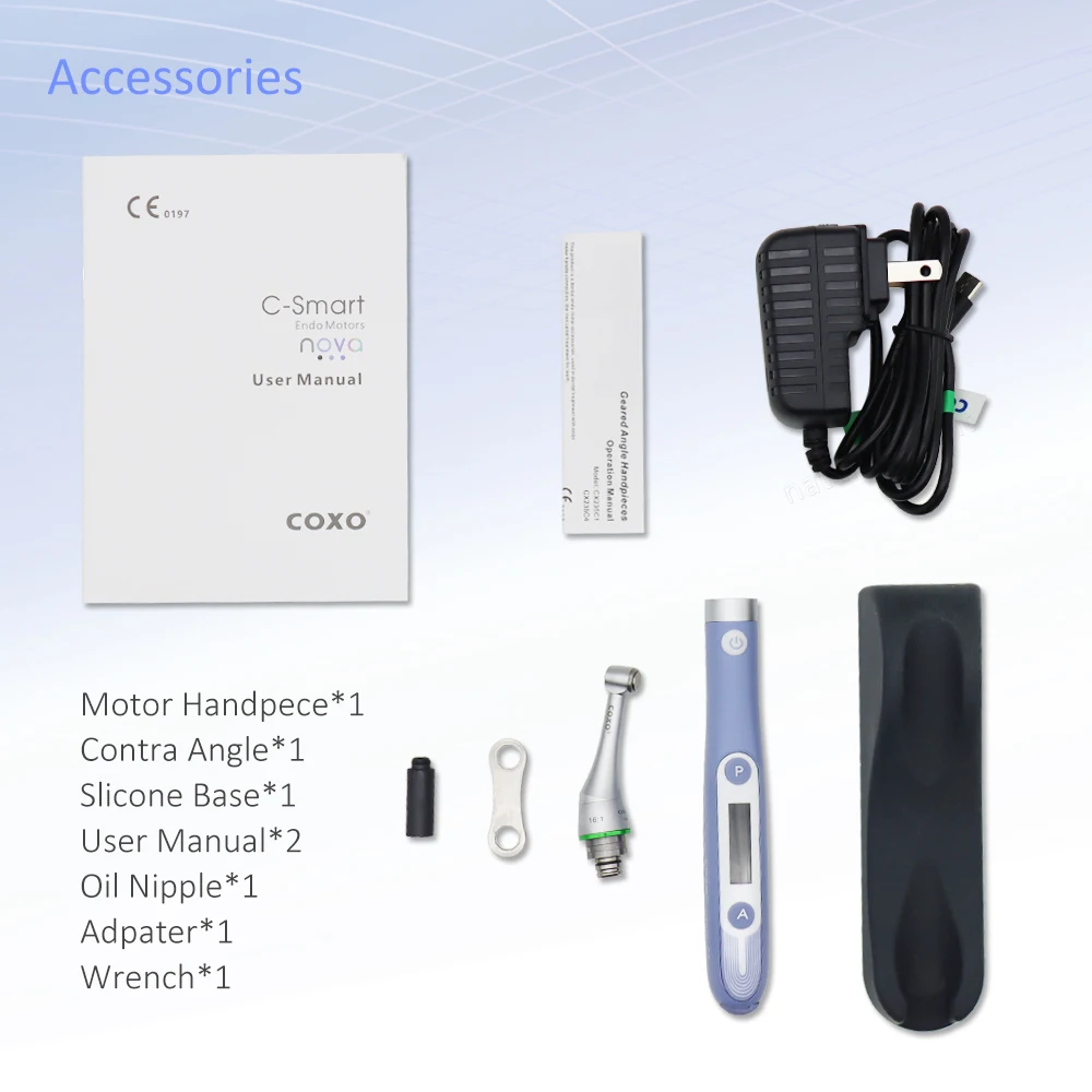 MANDA Dental Endo Motor COXO C-SMART NOVA Wireless 360° Adjustable Handpiece for Root Canal Treat T-Mode Endodontic Motor