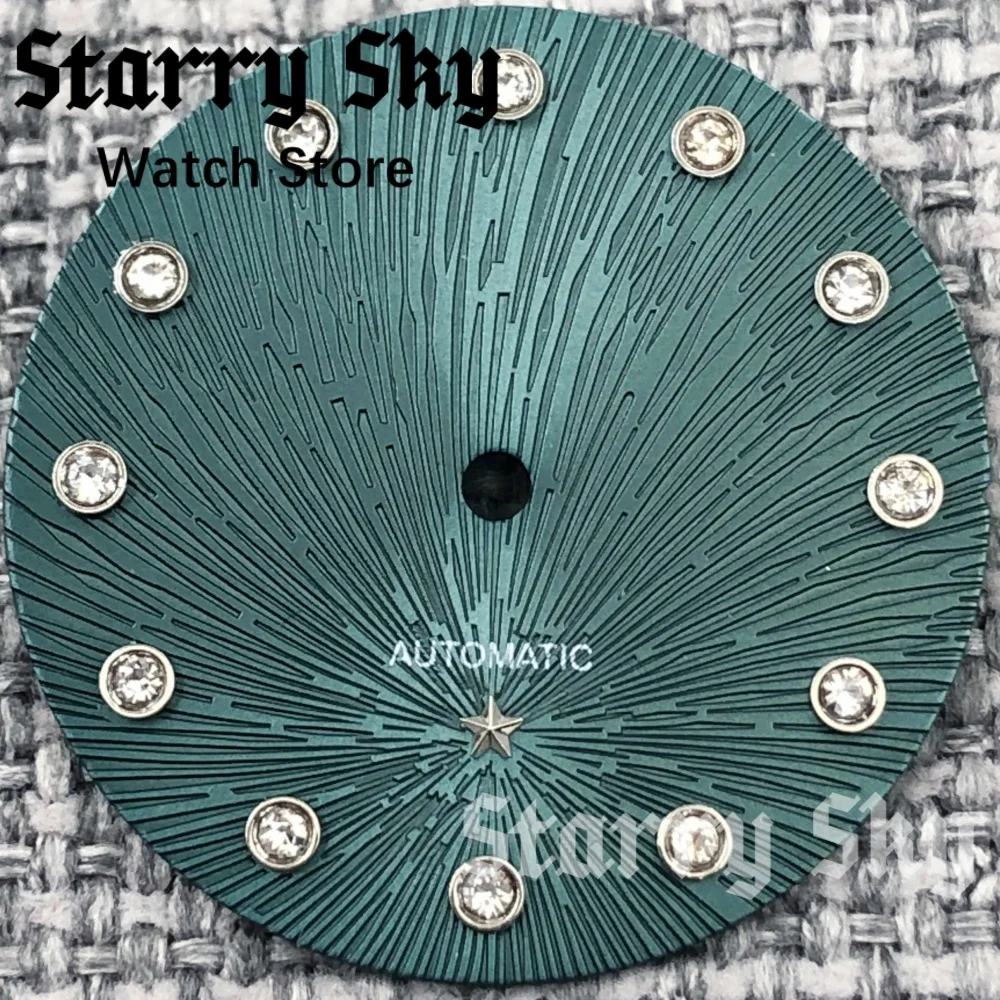 Starry Sky 24.5mm Diamond Index Star Decoration Watch Dials Without Luminous Suitable For NH05 Movement Lady's Watch Accessories