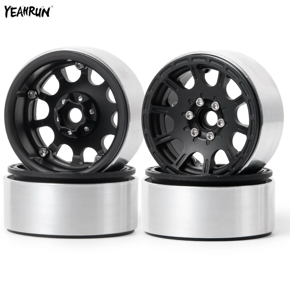 

YEAHRUN 4Pcs 2.2 Inch Metal Wheel Rims Beadlock Hub for 1/10 RC Rock Crawler Axial SCX10 TRX4 Upgrade Parts