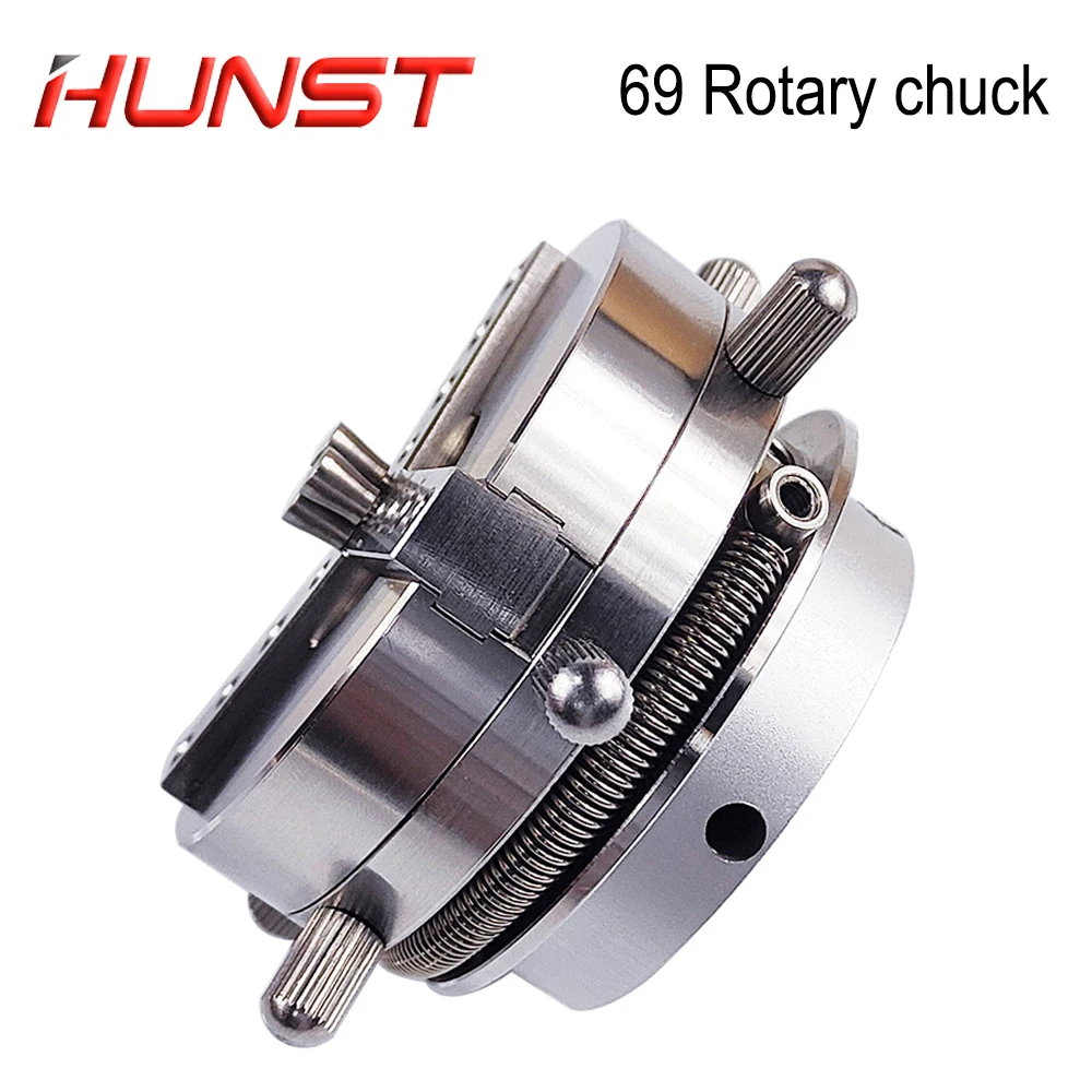 HUNST D69 Auto Lock Rotary Attachment CNC Router Laser Engraving Machine Rotary Axis Chuck for Ring Bracelet Jewelry Marking.