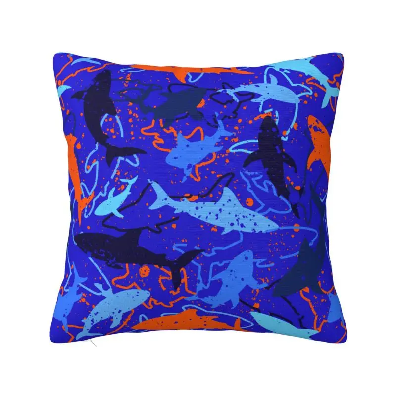Fashion Ocean Animal Shark Cushion Covers 50x50cm Polyester Throw Pillow Case for Sofa Square Pillowcase Bedroom Decoration