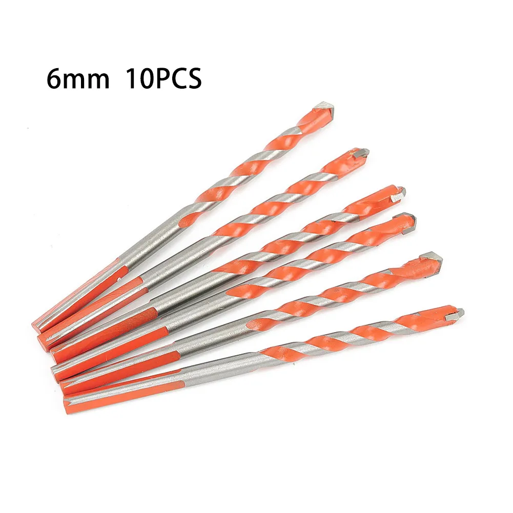 Enhanced precision, 10pcs 6mm Triangle Drill Bit for Ceramic Tile, Glass, Brick Wall, Easy Chip Removal, Strong Hardness