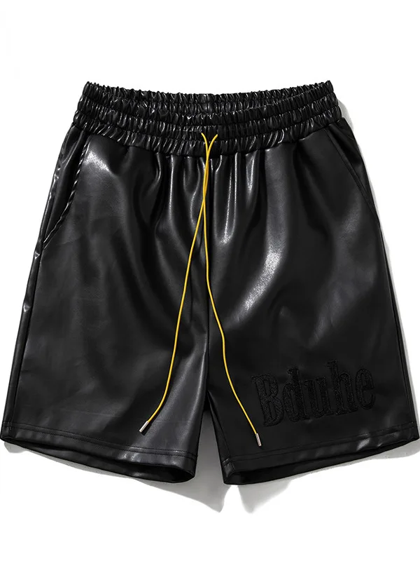 سراويل رياضية فضفاضة للرجال عالية الشارع Sle بطول خمسة أرباع سراويل تقليدية مستقيمة الساق متوسطة الخصر للشباب مناسبة لجميع المواسم