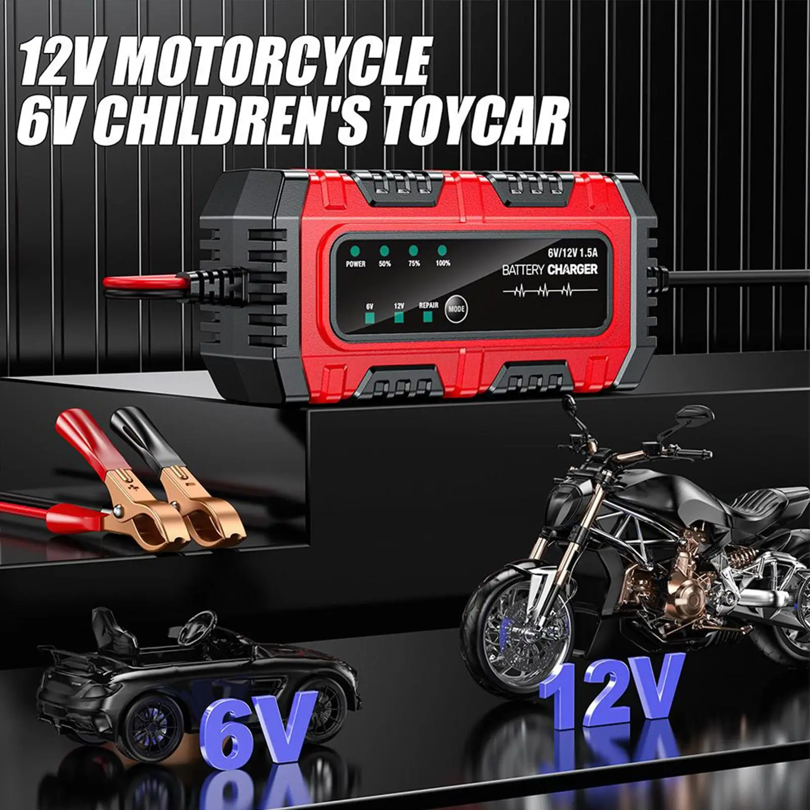 

new Car Trickle Charger For Battery 6V/12V Auto Charging Maintainer Trickle Charger For Car Battery For Boat RV Truck Lawn Mower