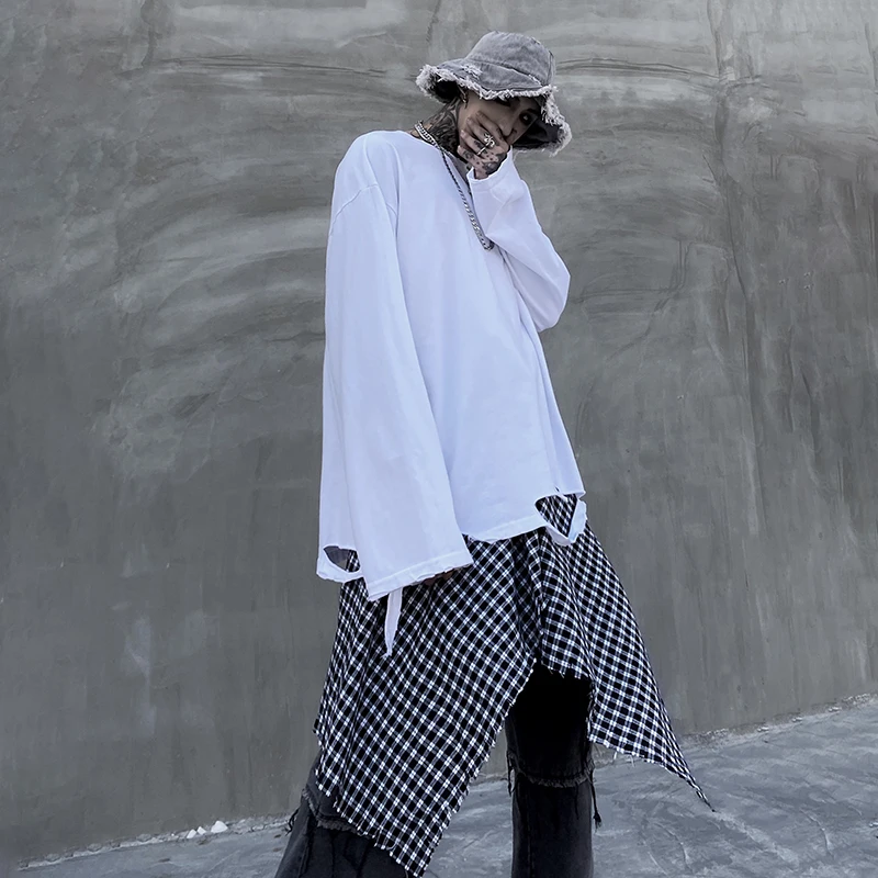 

Men's Long Sleeved T-Shirt Spring New Korean Casual Fashion Top Loose Large Fashionable Simple Round Neck Loose T-Shirt