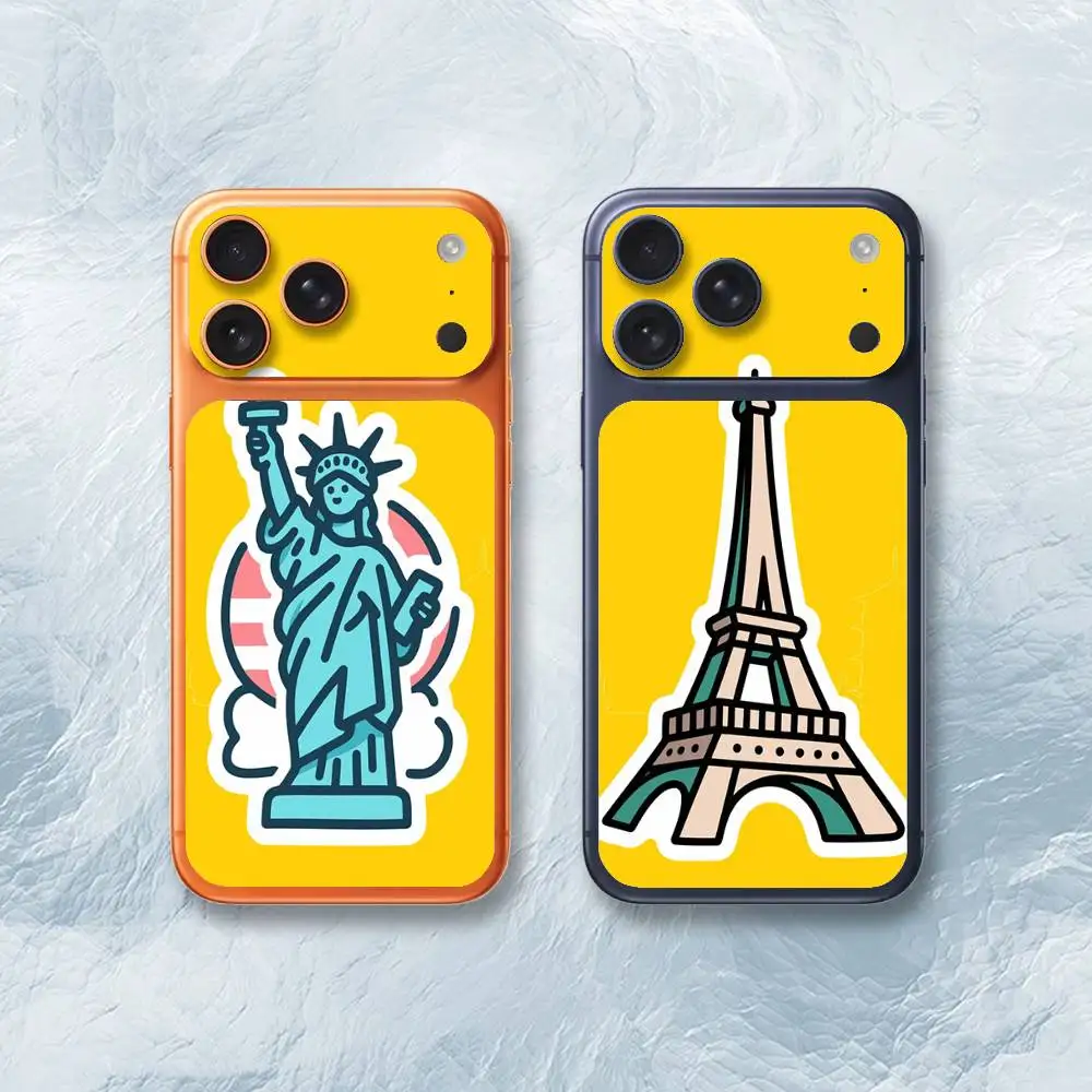

World Famous Landmark Sticker Film Cover for iPhone 17 Pro Max