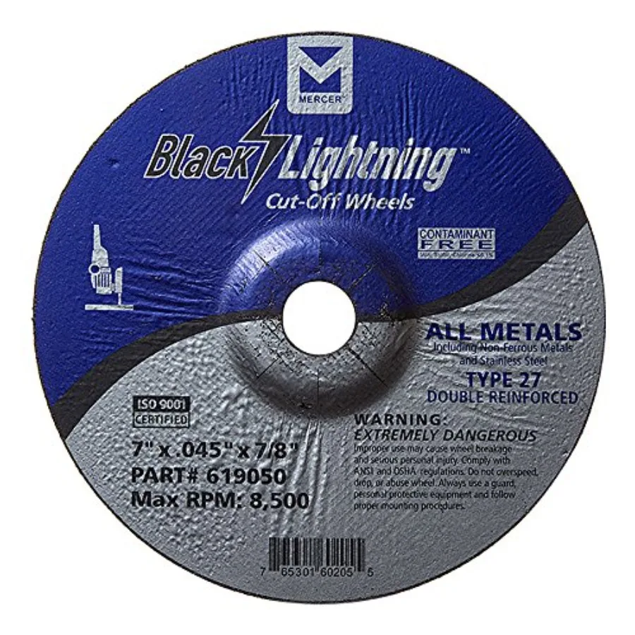

Mercer Industries 619050 Type 27 Depressed Center Double Reinforced Cut-Off Wheel All Metals Cutting including SS 25 Pack 7 x.0