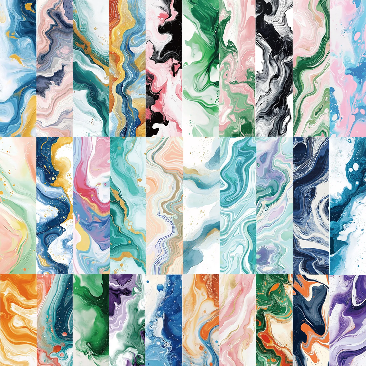 

Bview Art Set of 30 Marbled Hand-Dyed Bookmark Inserts for Reading Journals, Aesthetic Student Reading Log Accessories