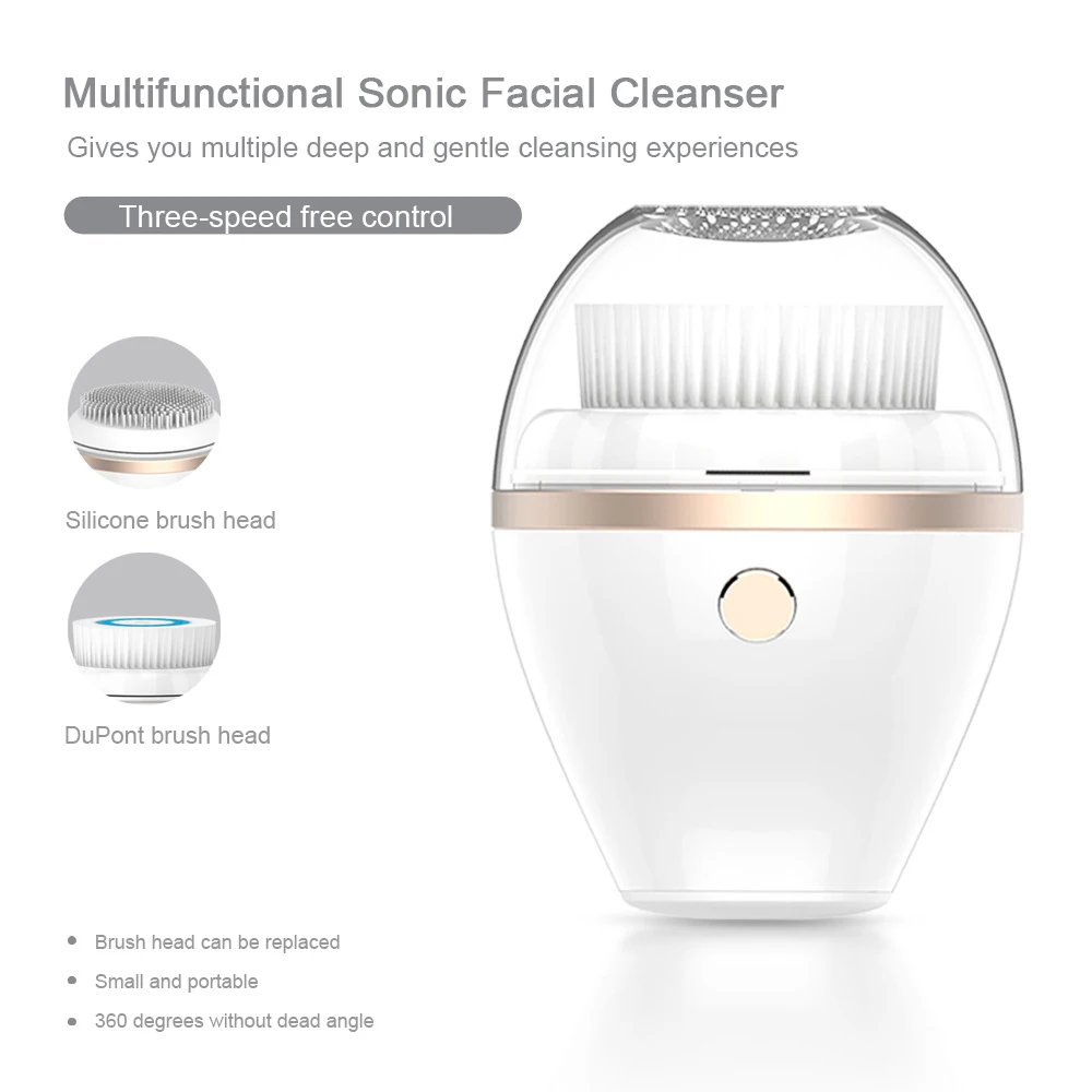 Ultrasonic Electric Cleanser Face Brush Deep Facial Cleansing Brushes Beauty Personal Care Wash Face Cleaner Machine Massagers