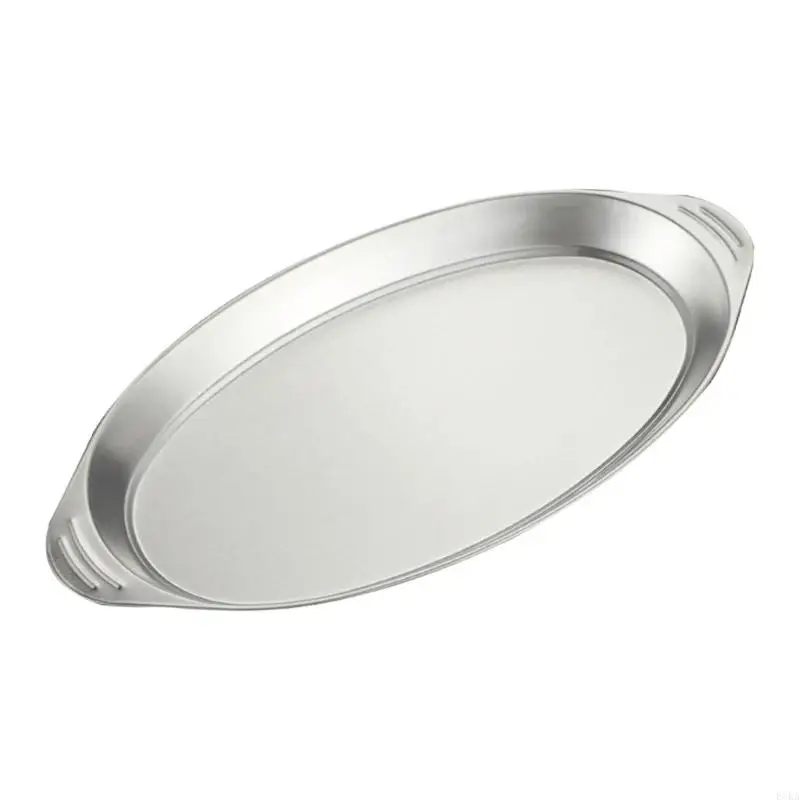   Commercial Stainless Steel Serving Tray With Wide Handles Spacious Oval Designs For Buffets Catering And Home Cooking