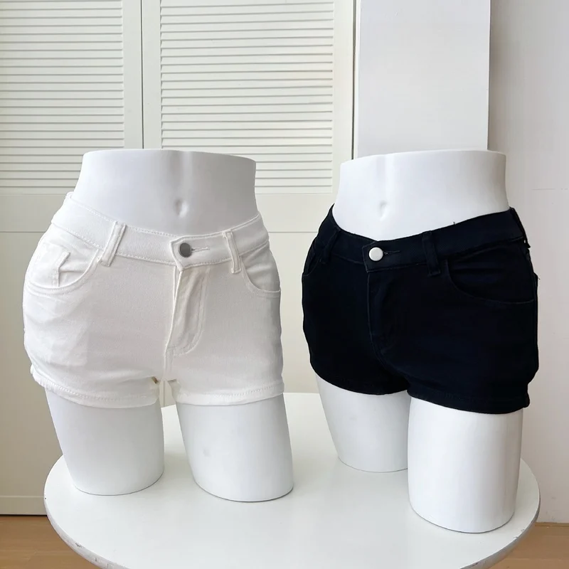 Low Waist Comfortable Chic Denim Shorts Trendy Butt Enhancing High Elasticity Cotton Blend for Young Women Spring Summer