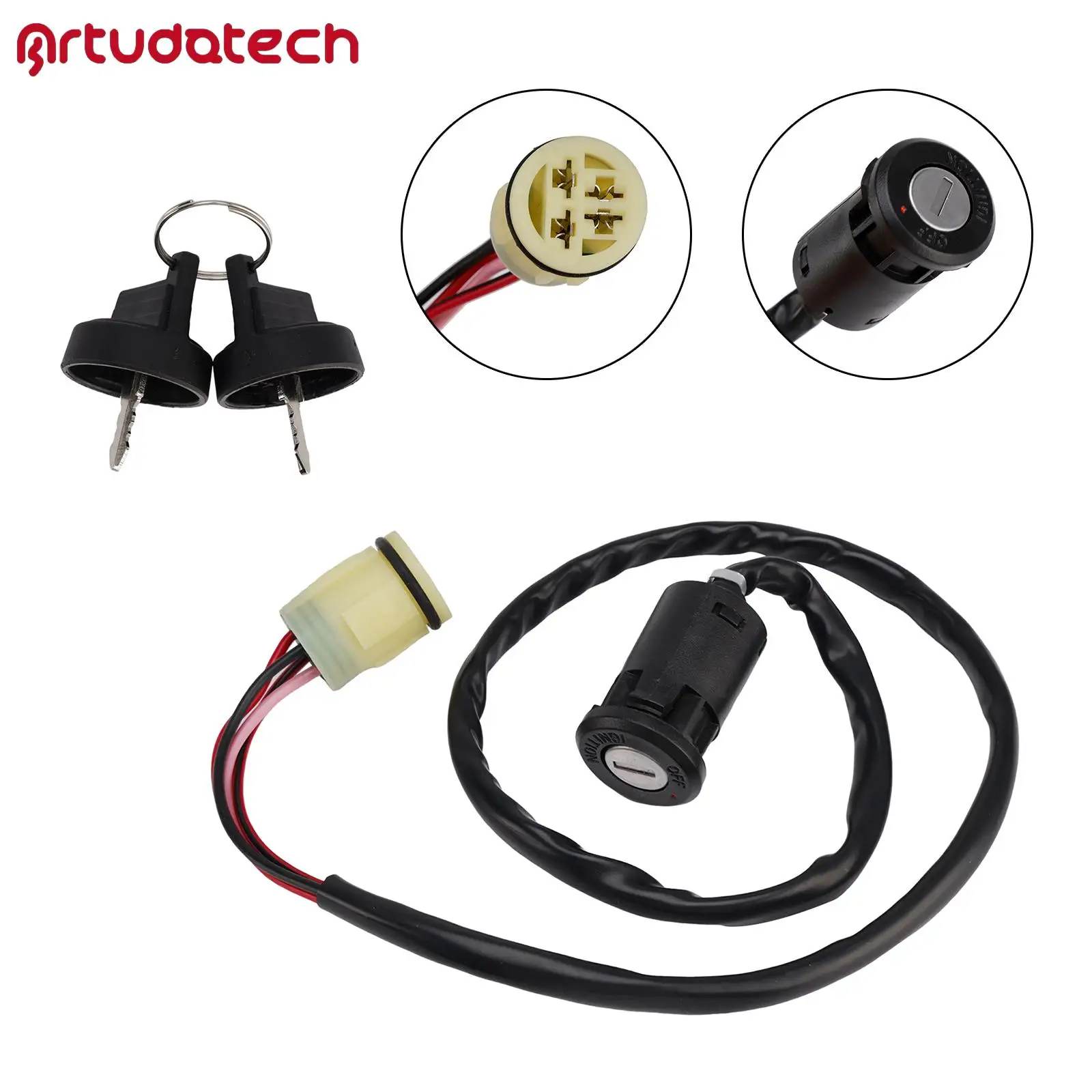 

Artudatech Ignition Key Switch 35100-Hp0-A00 for Honda Trx500 2005-2006 420 450 650 680 350