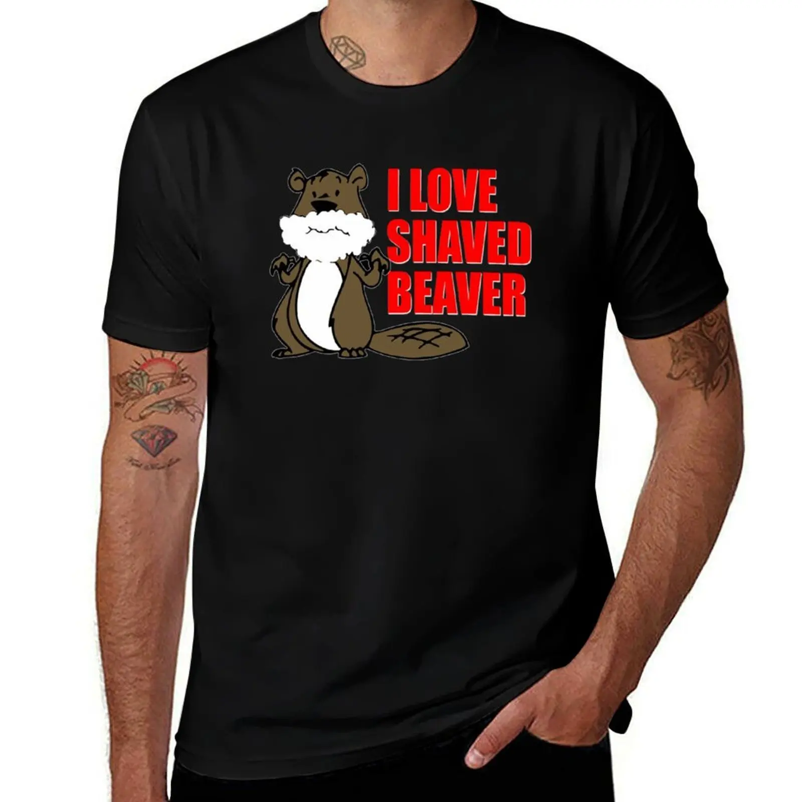 FUNNY T SHIRT I LOVE SHAVED BEAVER DIRTY T-Shirt Trendy Pattern T-Shirt for Men