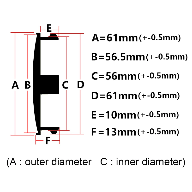 자동차 엠블럼 휠 센터 허브 캡, 빈 로고 없음, 61mm 핏 56mm, 아우디 신제품 A3 A4 A6 Q3 Q7, 자동차 림 교체 허브캡 커버, 4 개/로트