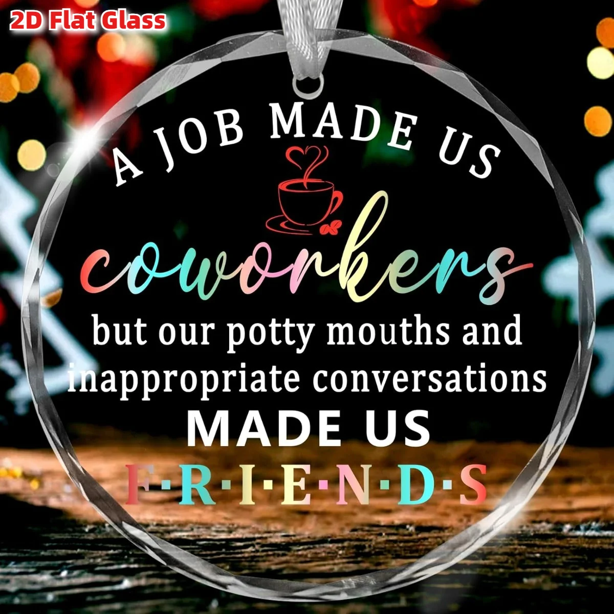 

2D-самолет, Рождественское украшение на День Благодарения для совместника — стеклянное подвесное украшение с забавными цитатами-кодистаем «Работа робить нас Co»